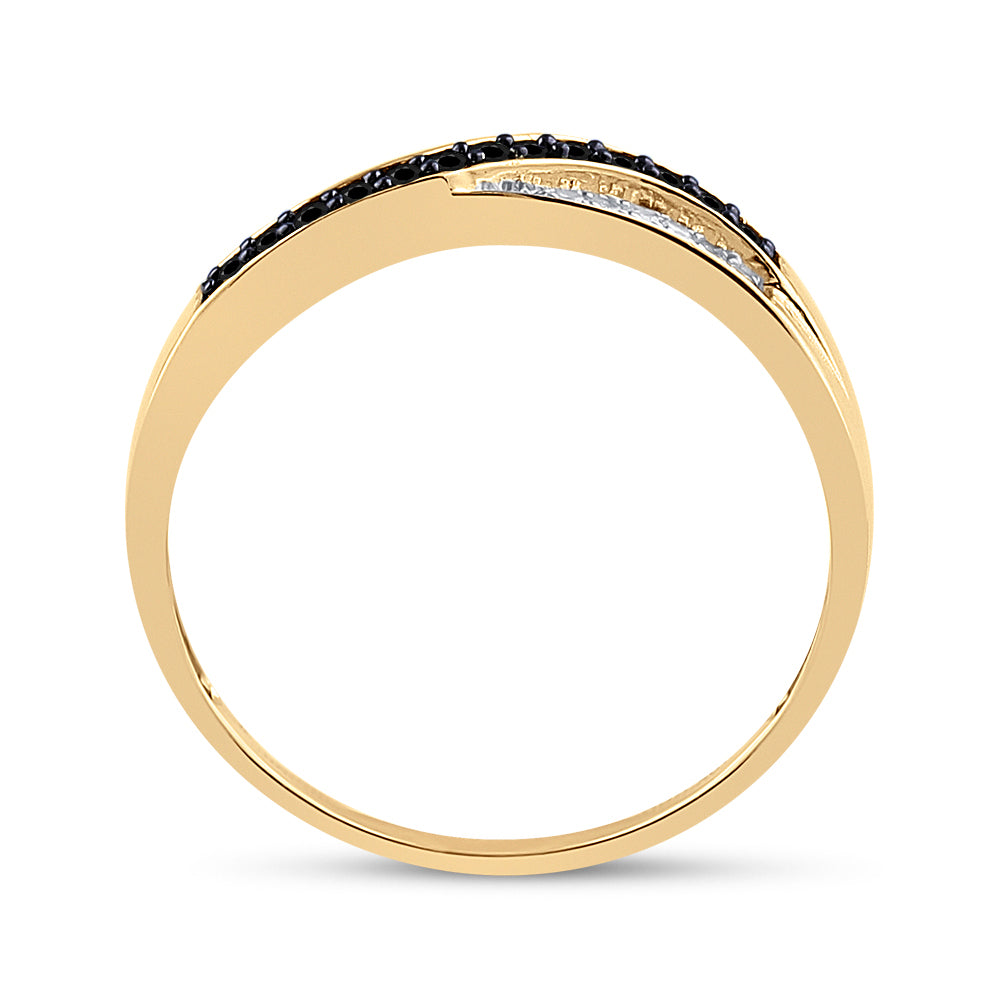 10kt Yellow Gold 1/4ctw Diamond Micro-pave Brown Ring Size 10