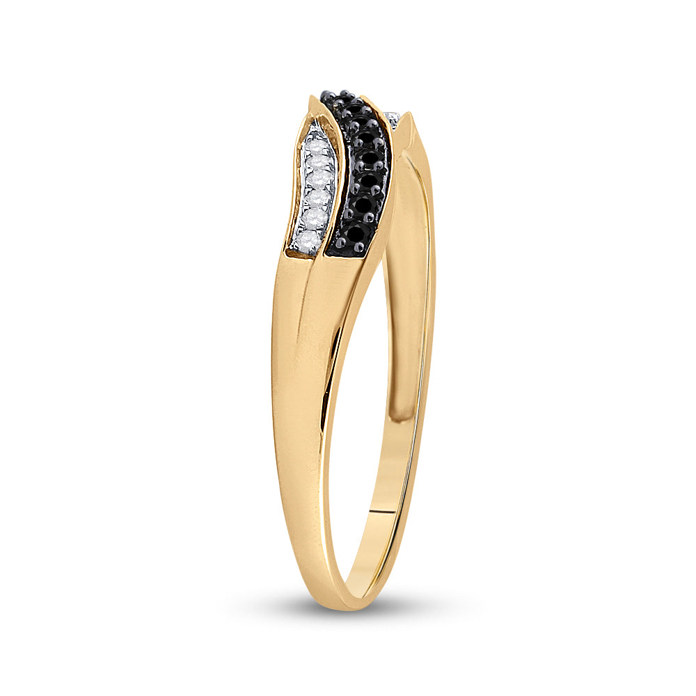 10kt Yellow Gold 1/4ctw Diamond Micro-pave Brown Ring Size 10