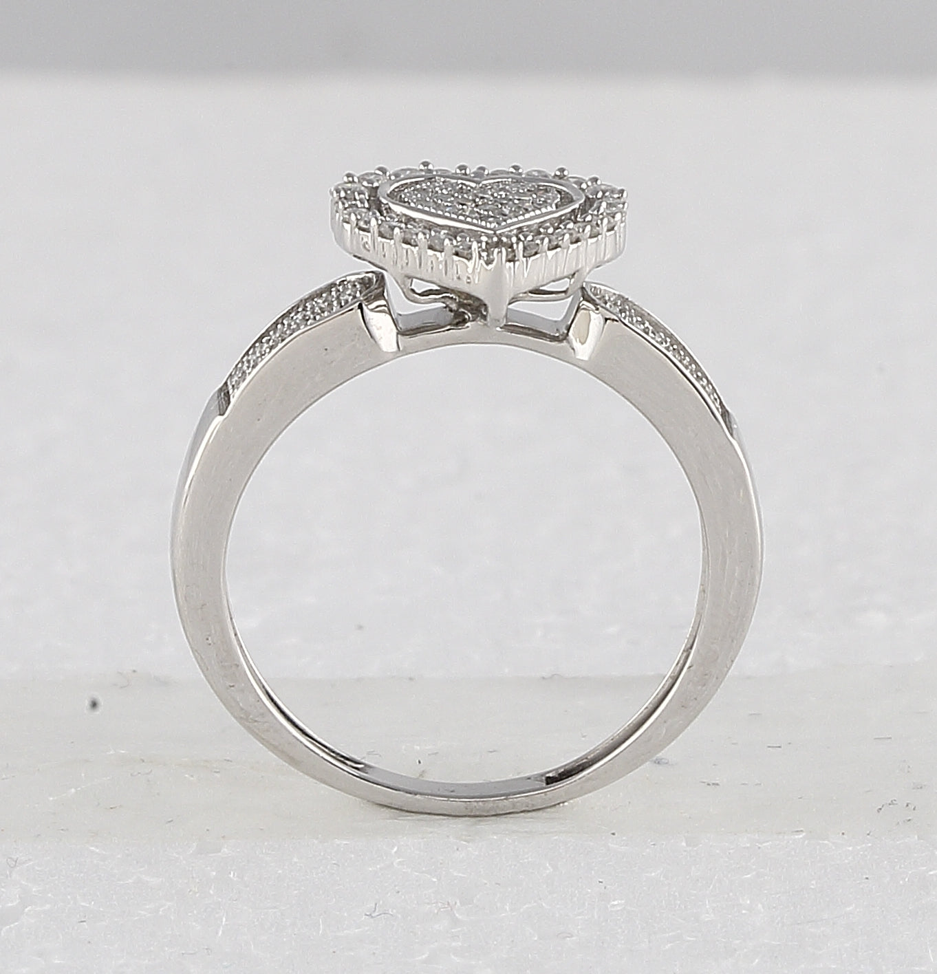 Sterling Silver Round Diamond Heart Bridal Wedding Ring Band Set 3/8 Cttw, Womens Size: 5-10