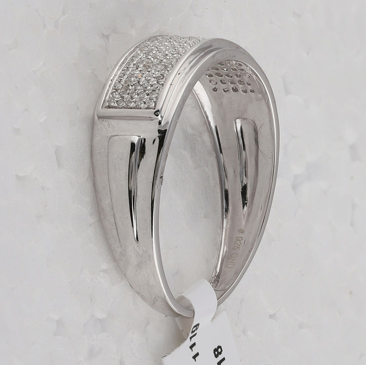 Sterling Silver Mens Round Diamond Pave Band Ring 1/4 Cttw, Mens Size: 7-13