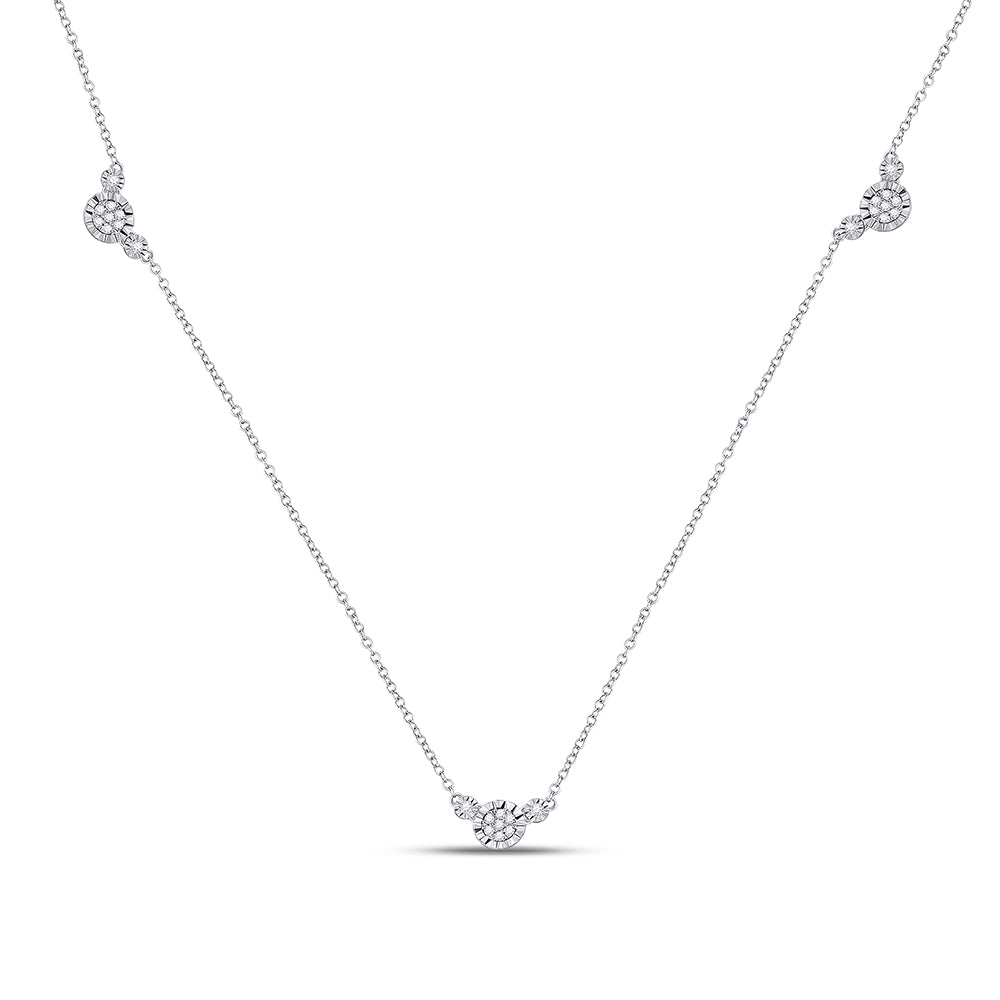 Rose-tone Sterling S 1/5 Cttw Diamond Fashion Necklaces
