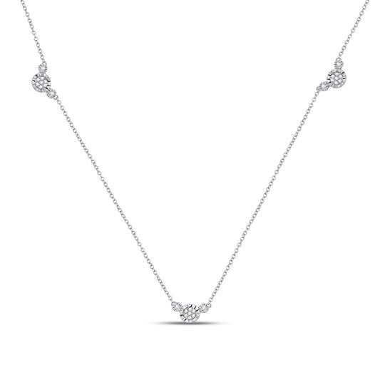 Rose-tone Sterling S 1/5 Cttw Diamond Fashion Necklaces