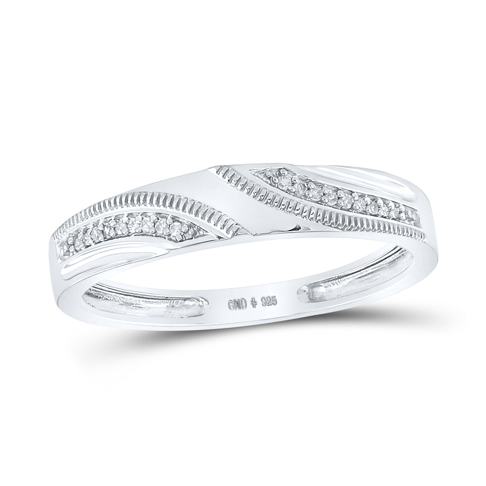 Sterling Silver His Hers Round Diamond Cluster Matching Wedding Set 1/4 Cttw, Womens Size: 5-10, Mens Size: 7-13