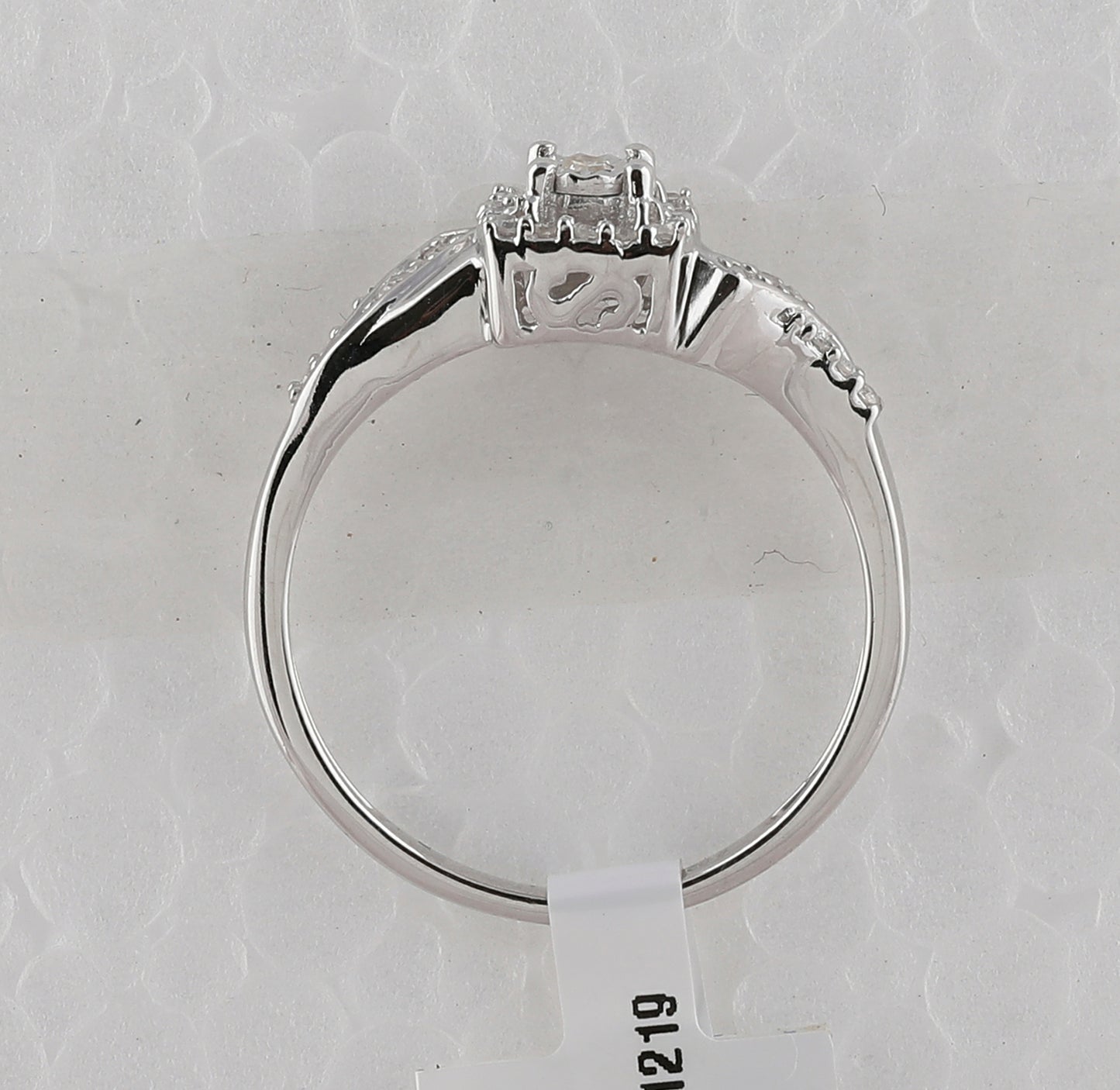 Sterling Silver Womens Round Diamond Square Ring 1/6ctw, Womens Size: 5-10
