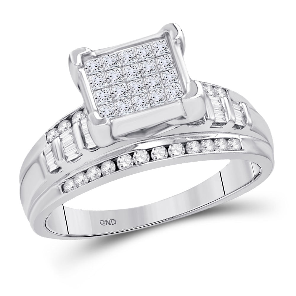 Sterling Silver 1 Cttw Diamond Fashion Ring Size 6