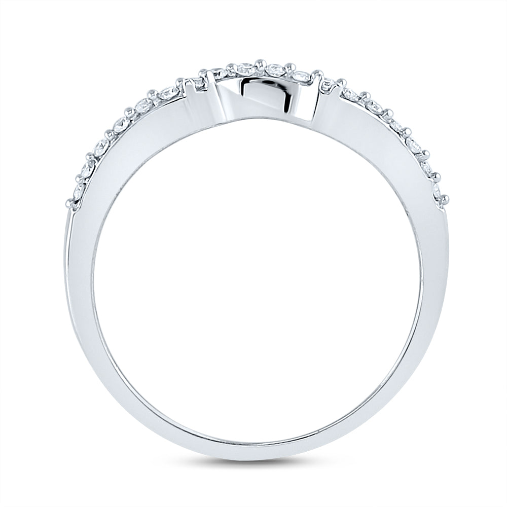 14K White Gold Round Dia. Bridal Wedding Band Set 1ctw, Women's Size: 5-10