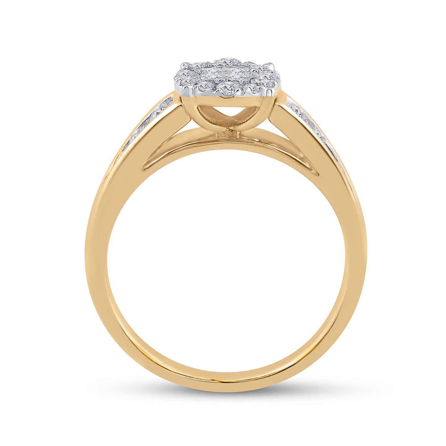 14kt Yellow Gold Womens Princess Diamond Bridal Wedding Engagement Anniversary Ring Band Set 1.00 Cttw, Women Size: 5-9