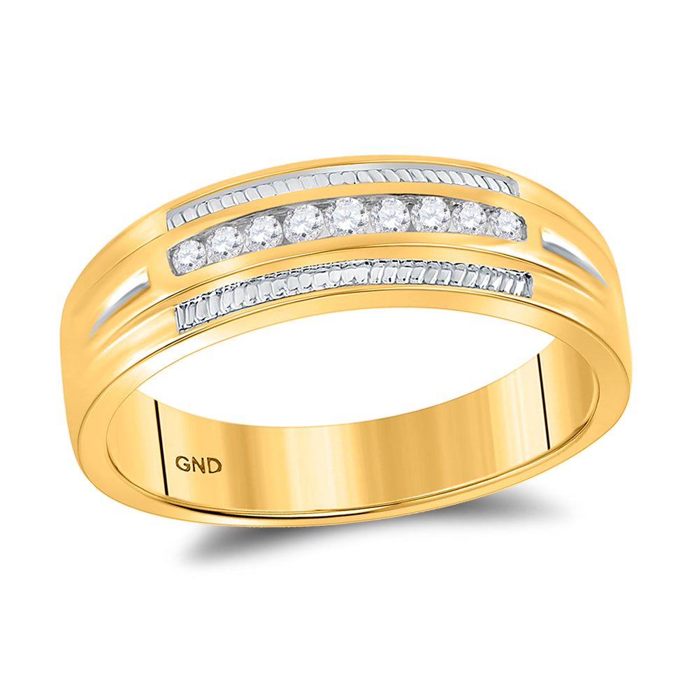 10K Yellow Gold His Hers Round Diamond Halo Matching Wedding Set 5/8 Cttw, Womens Size: 5-10, Mens Size: 7-13