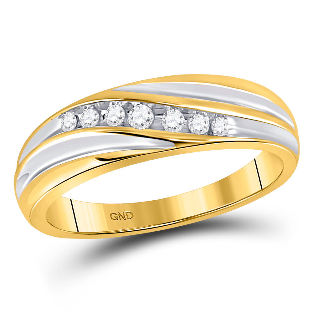 14kt Yellow Gold His & Hers Round Diamond Cluster Matching Bridal Wedding Ring Band Set 5/8 Cttw, Women Size: 5-9, Men Size: 8-12