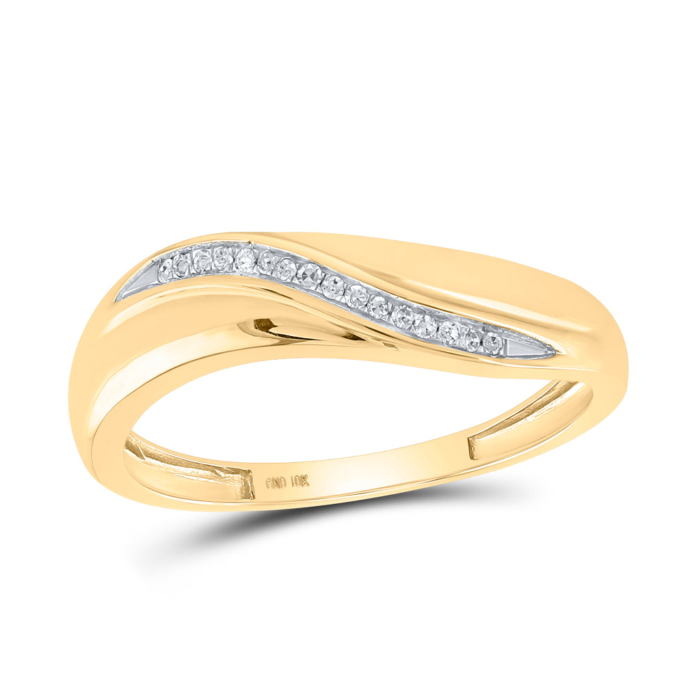 10K Yellow Gold His Hers Round Diamond Solitaire Matching Wedding Set 1/5 Cttw, Womens Size: 5-10, Mens Size: 7-13