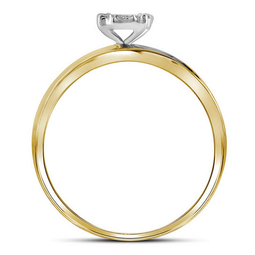 10K Yellow Gold His Hers Round Diamond Solitaire Matching Wedding Set 1/5 Cttw, Womens Size: 5-10, Mens Size: 7-13