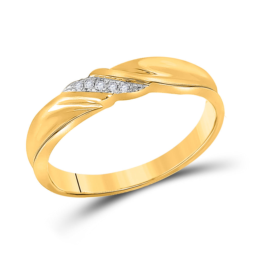 10K Yellow Gold His Hers Round Diamond Cluster Matching Wedding Set 1/5 Cttw, Womens Size: 5-10, Mens Size: 7-13