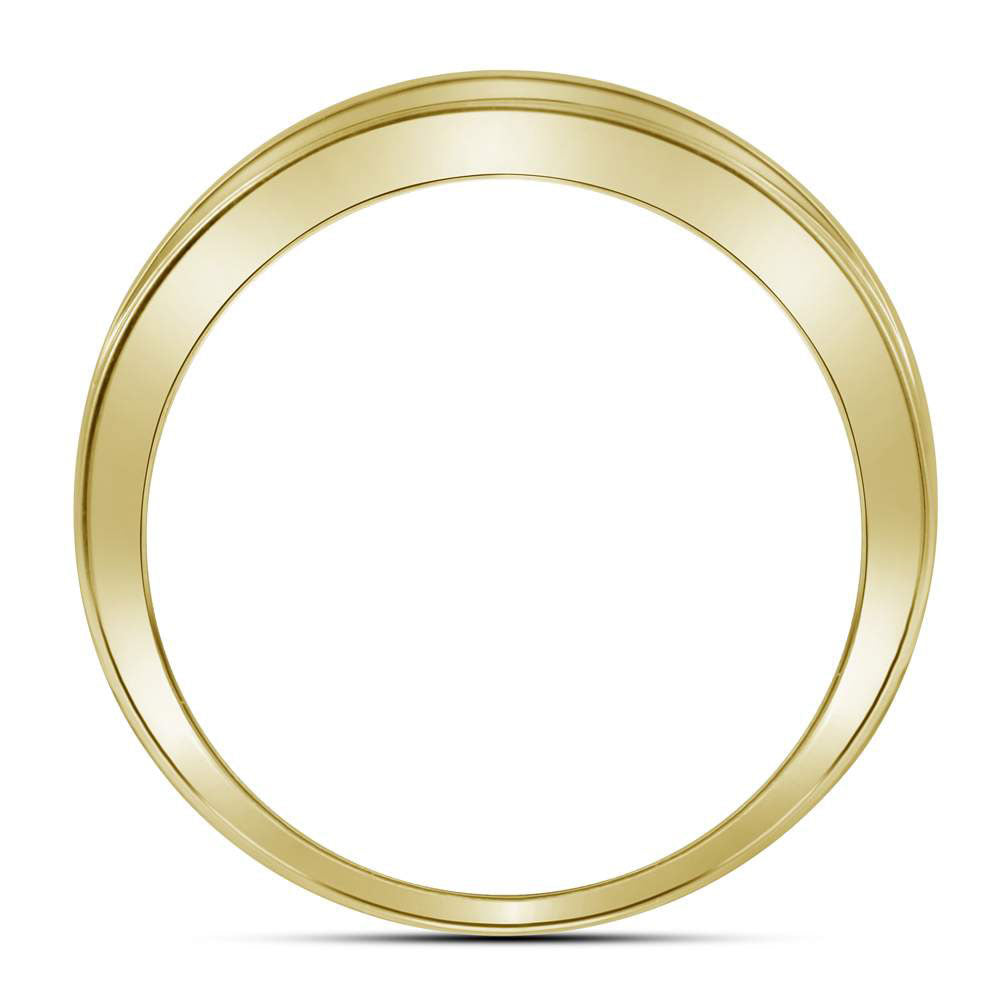 10K Yellow Gold His Hers Round Diamond Square Matching Wedding Set 1/2ctw, Womens Size: 5-10, Mens Size: 7-13