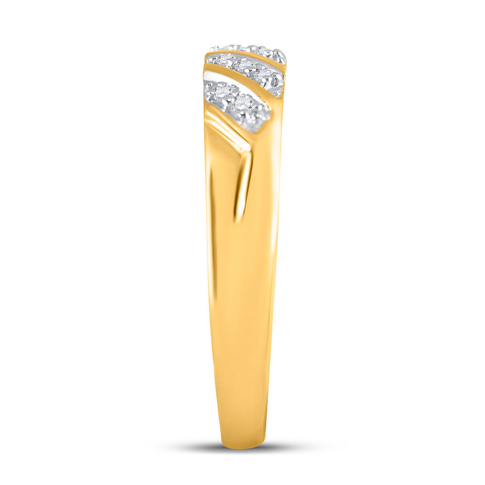 10K Yellow Gold His Hers Round Diamond Solitaire Matching Wedding Set 1/4 Cttw, Womens Size: 5-10, Mens Size: 7-13