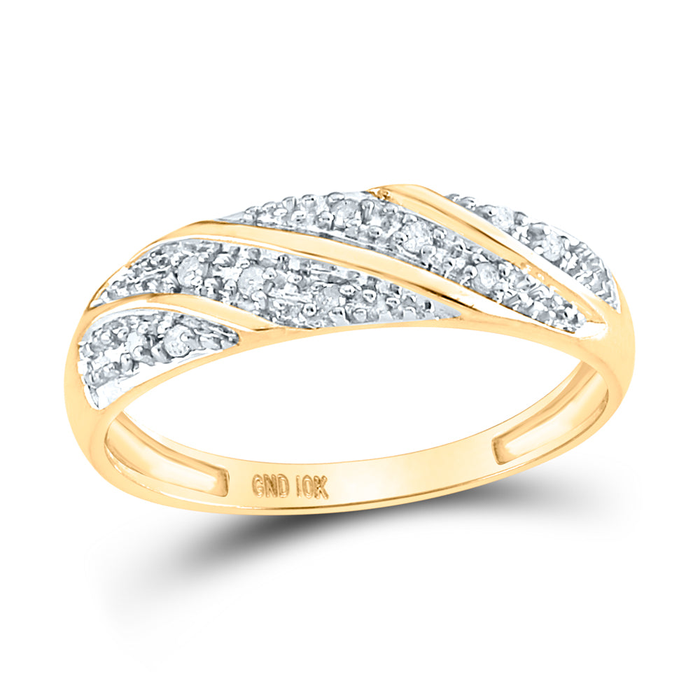 10K Yellow Or White Gold His Hers Round Diamond Square Matching Wedding Set 1/3 Cttw, Womens Size: 5-10, Mens Size: 7-13