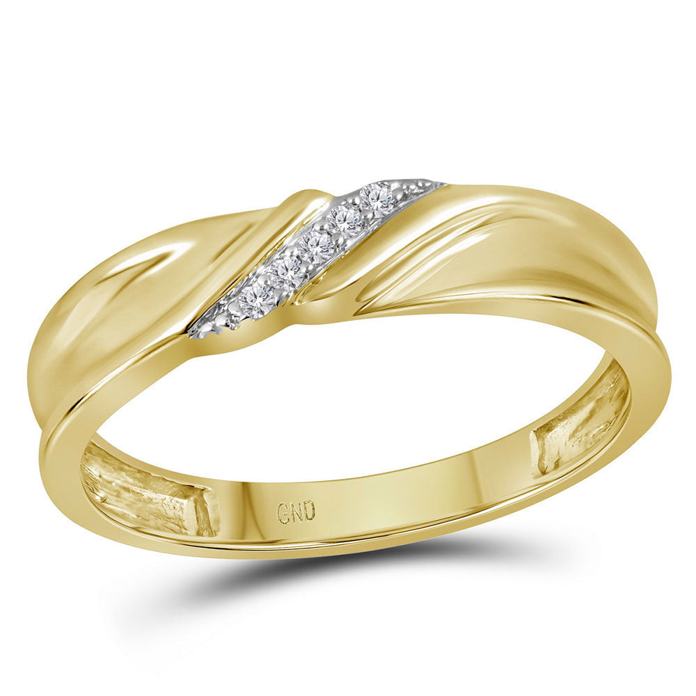 10k Yellow Gold Diamond His Hers Matching Trio Wedding Engagement Bridal Ring Set 1/4 Cttw, Womens Size: 5-10, Mens Size: 7-13