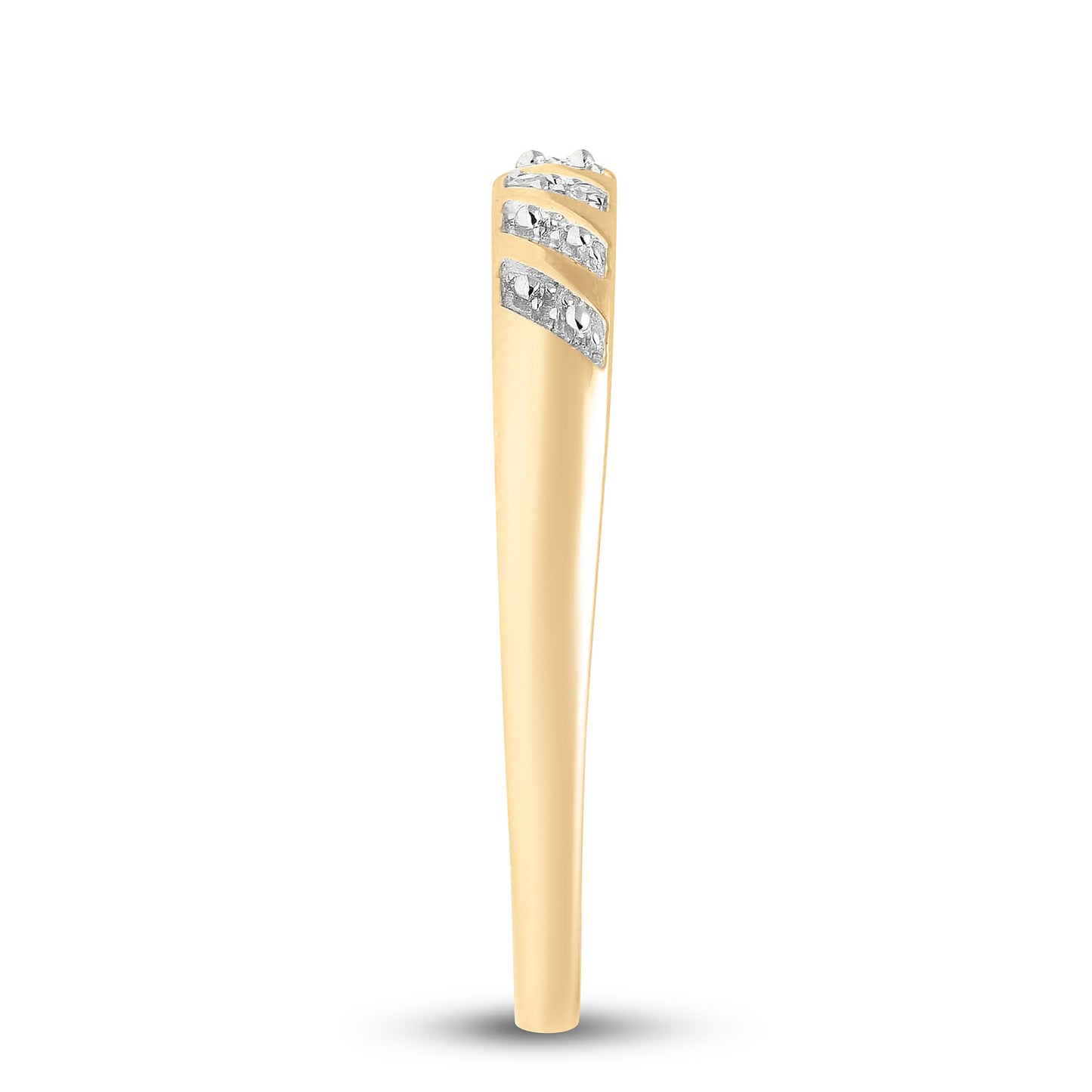 10K Yellow Gold His Hers Round Diamond Cluster Matching Wedding Set 1/8ctw, Womens Size: 5-10, Mens Size: 7-13