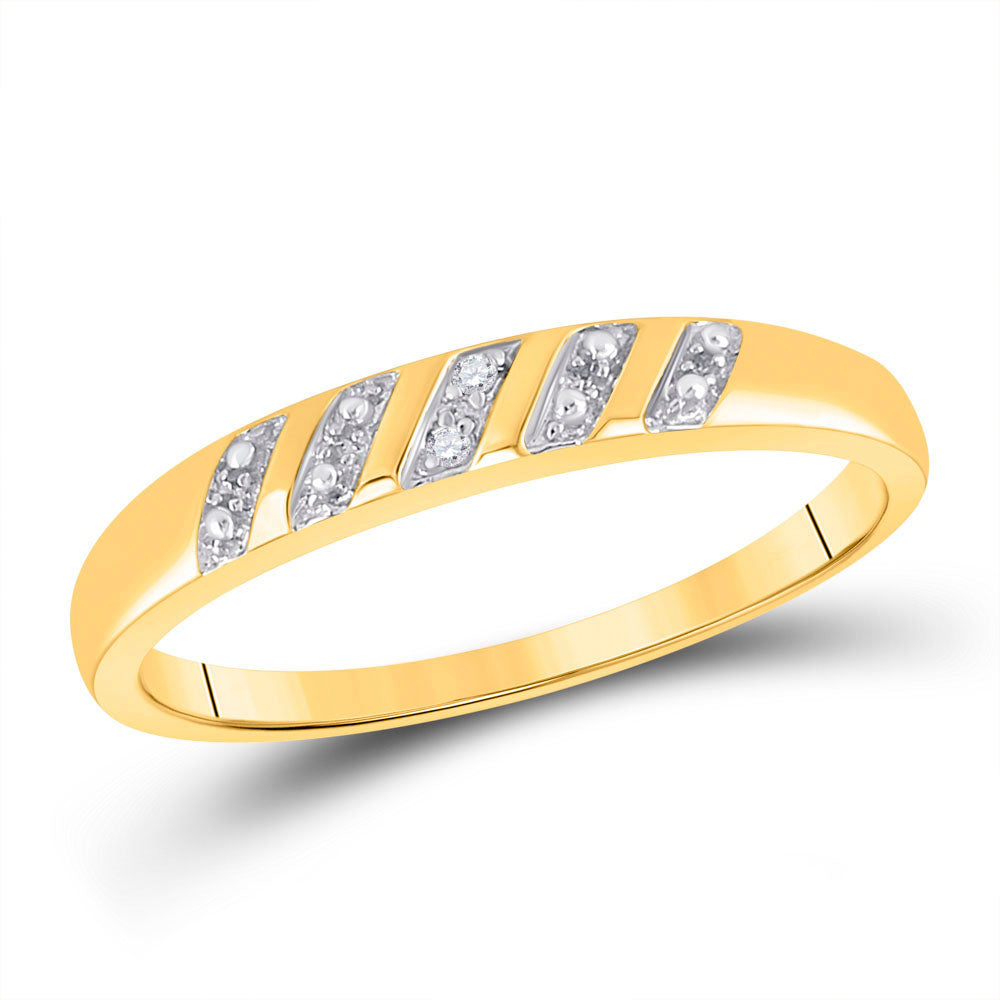 10K Yellow Or White Gold His Hers Round Diamond Square Matching Wedding Set 1/12 Cttw, Womens Size: 5-10, Mens Size: 7-13