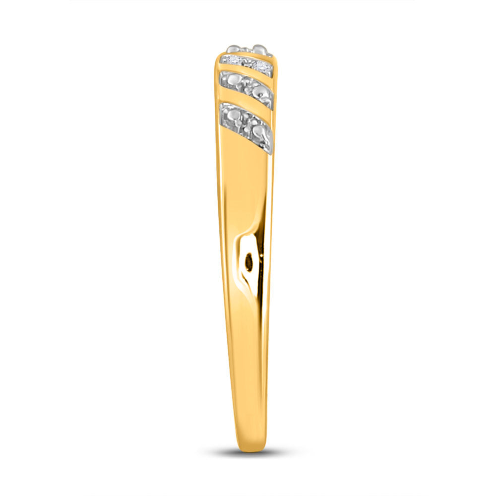 10K Yellow Or White Gold His Hers Round Diamond Square Matching Wedding Set 1/12 Cttw, Womens Size: 5-10, Mens Size: 7-13