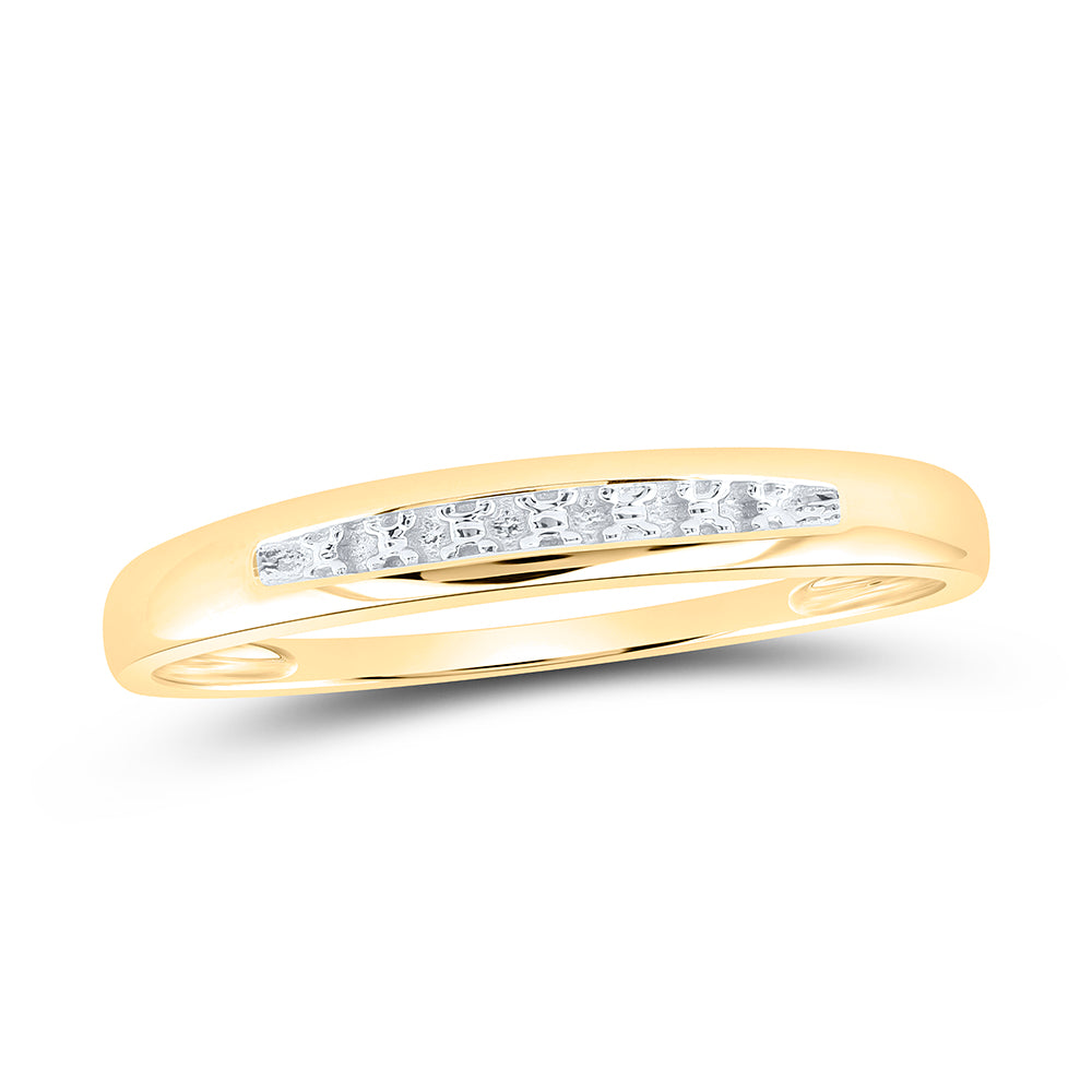 10K Yellow Gold His Hers Round Dia. Cluster Matching Wedding Set 1/10ctw, Women's Size: 5-10, Men's Size: 7-13