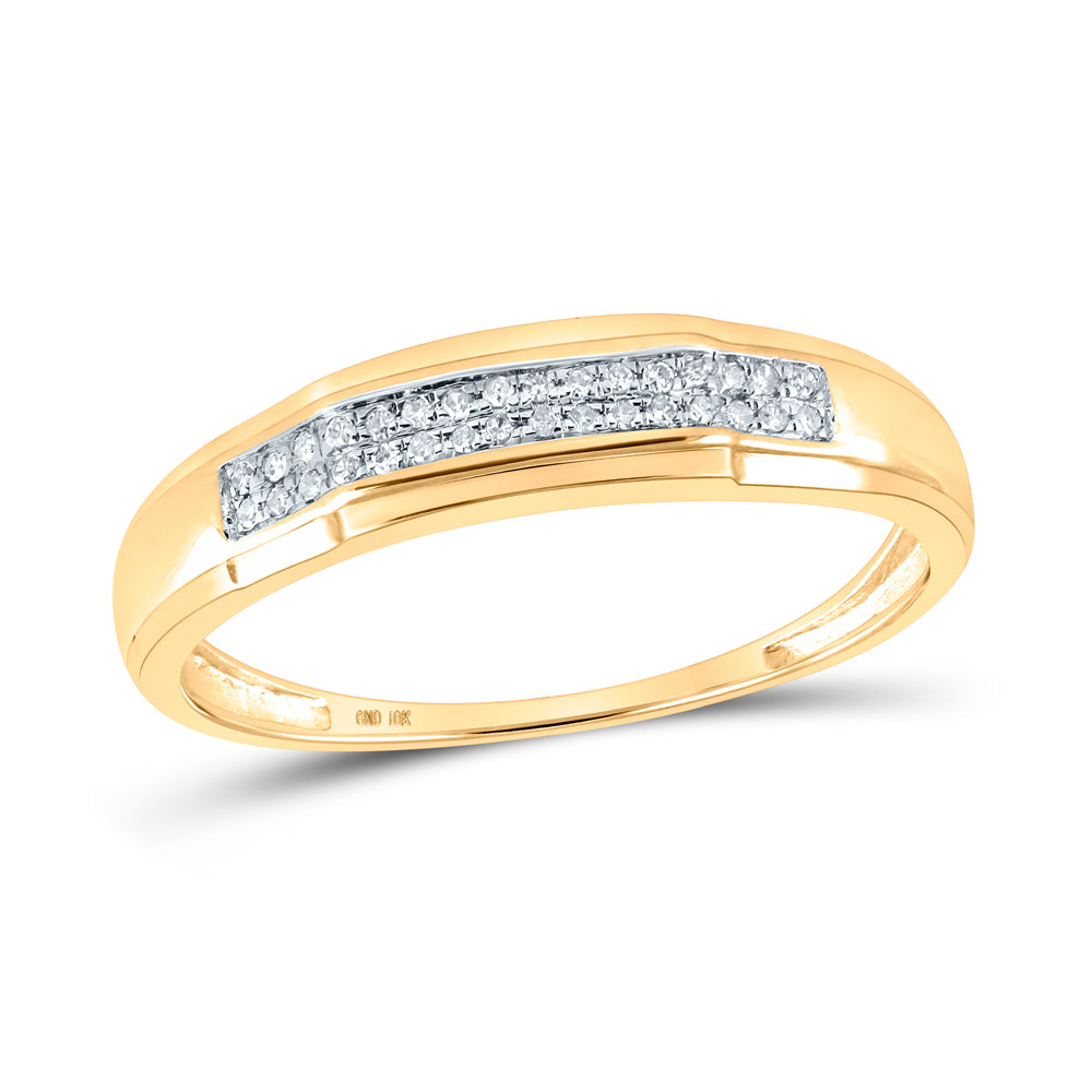 10K Yellow Gold His Hers Round Dia. Cluster Matching Wedding Set 1/3ctw, Women's Size: 5-10, Mens Size: 7-13