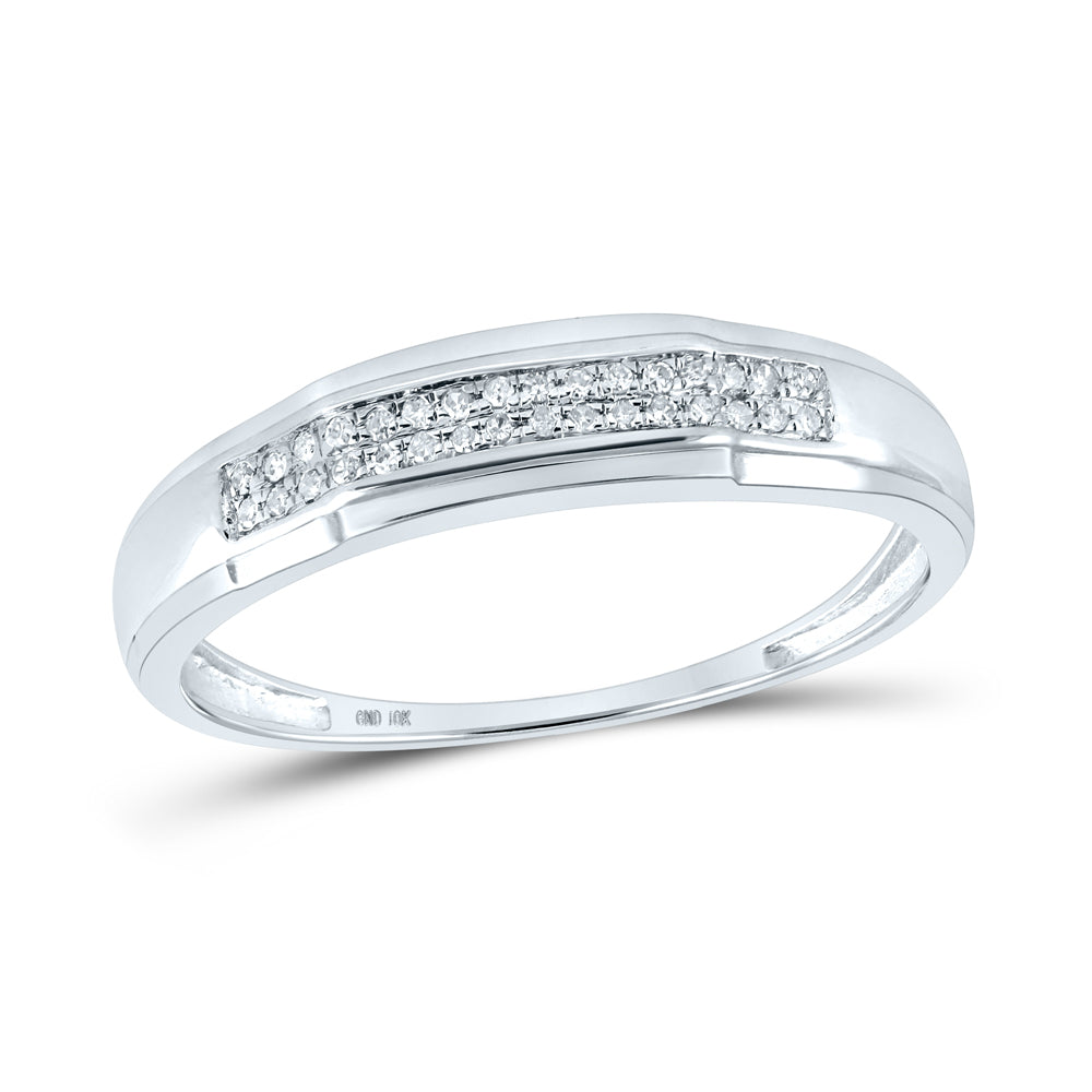 10K White Gold His Hers Round Diamond Cluster Matching Wedding Set 1/3 Cttw, Womens Size: 5-10, Mens Size: 7-13