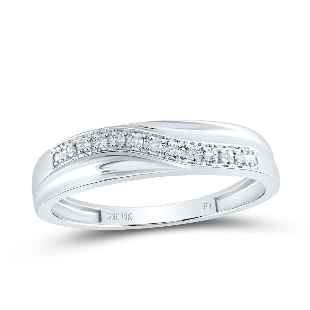 10K White Gold His Hers Round Diamond Solitaire Matching Wedding Set 1/3 Cttw, Womens Size: 5-10, Mens Size: 7-13