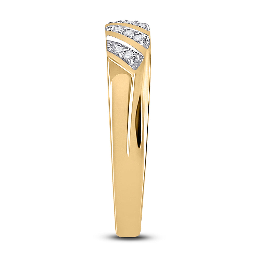 10K Yellow Gold His Hers Round Diamond Solitaire Matching Wedding Set 1/3 Cttw, Womens Size: 5-10, Mens Size: 7-13