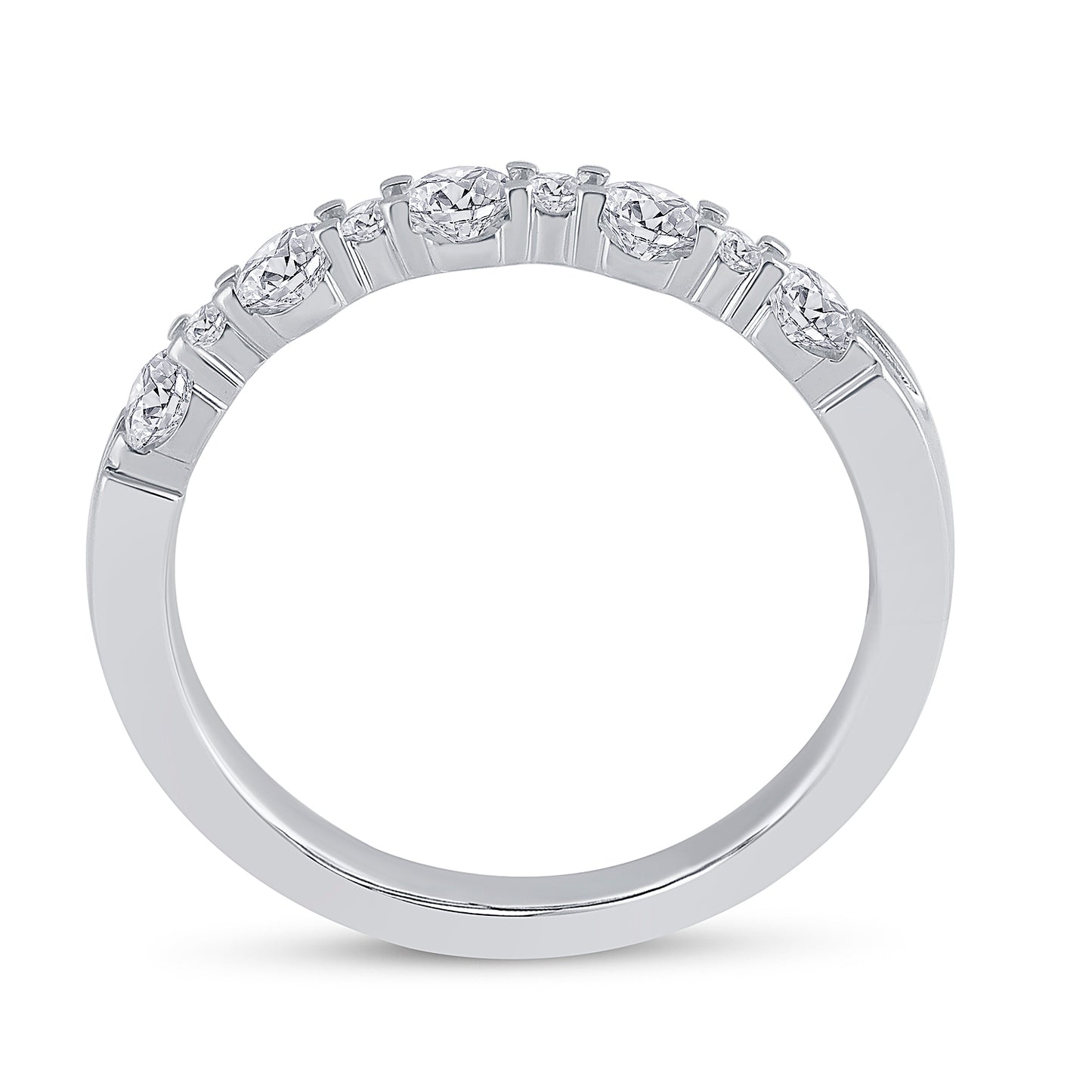 14K White Gold Womens Round Diamond Wedding Anniversary Band Ring 1/2 Cttw, Womens Size: 5-10