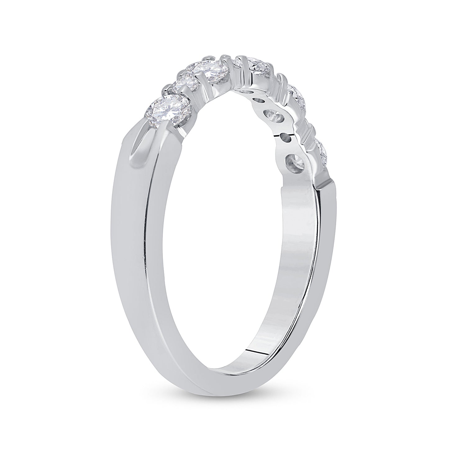 14K White Gold Womens Round Diamond Wedding Anniversary Band Ring 1/2 Cttw, Womens Size: 5-10