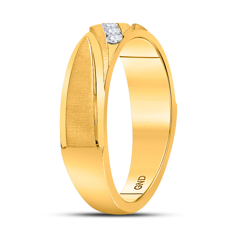 10K Yellow Gold Mens Round Diamond Wedding Band Ring 1/6 Cttw, Mens Size: 7-13