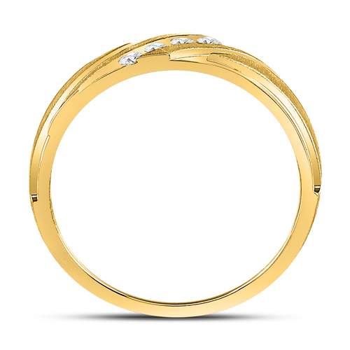 10K Yellow Gold Mens Round Diamond Wedding Band Ring 1/6 Cttw, Mens Size: 7-13
