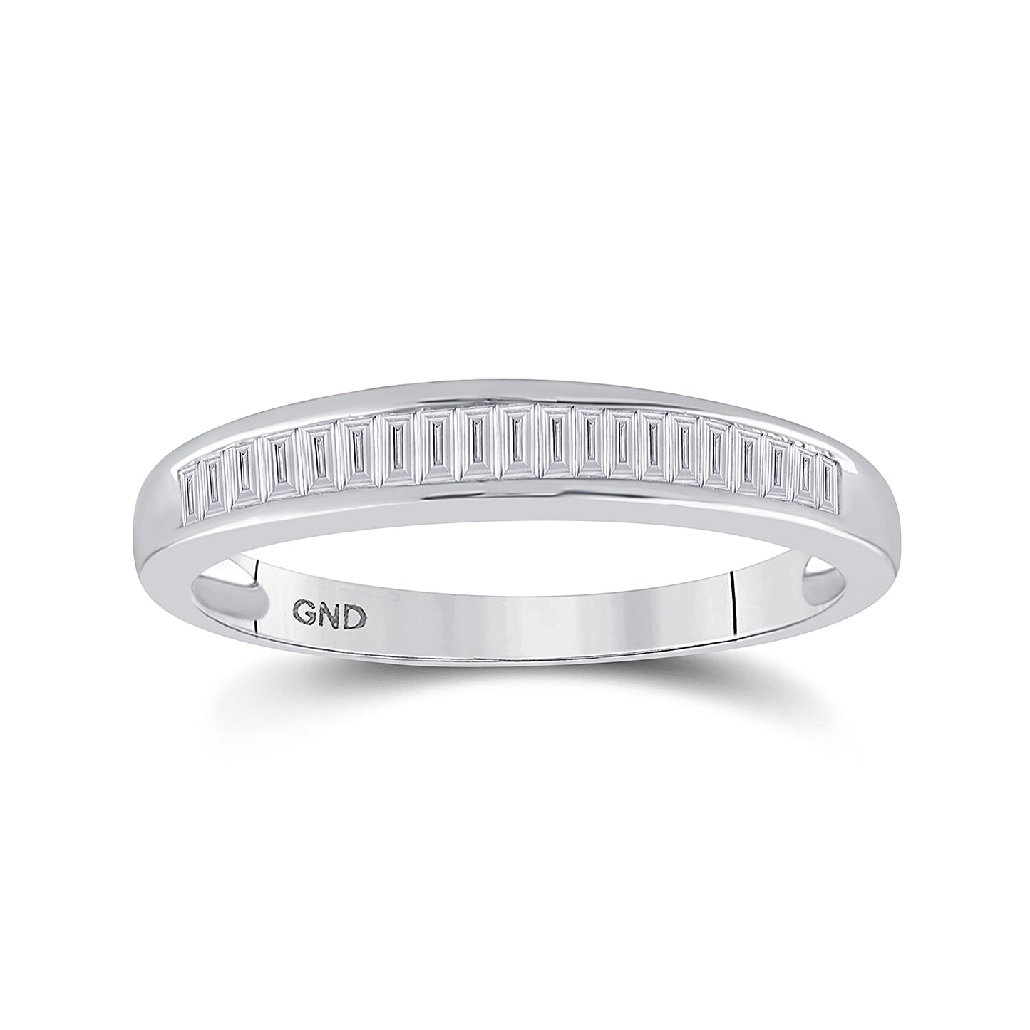 Sterling Silver Womens Baguette Diamond Wedding Band 1/4 Cttw, Womens Size: 5-10