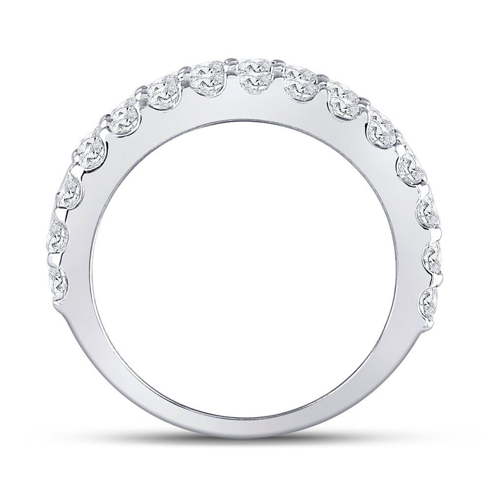 14K White Gold Womens Round Diamond Anniversary Band Ring 2-5/8 Cttw, Womens Size: 5-10