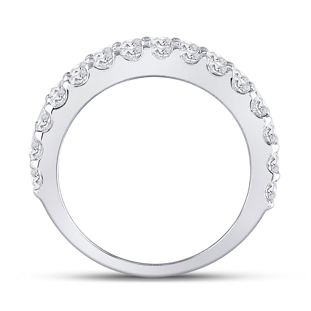 14K White Gold Womens Round Diamond Anniversary Band Ring 2-5/8 Cttw, Womens Size: 5-10