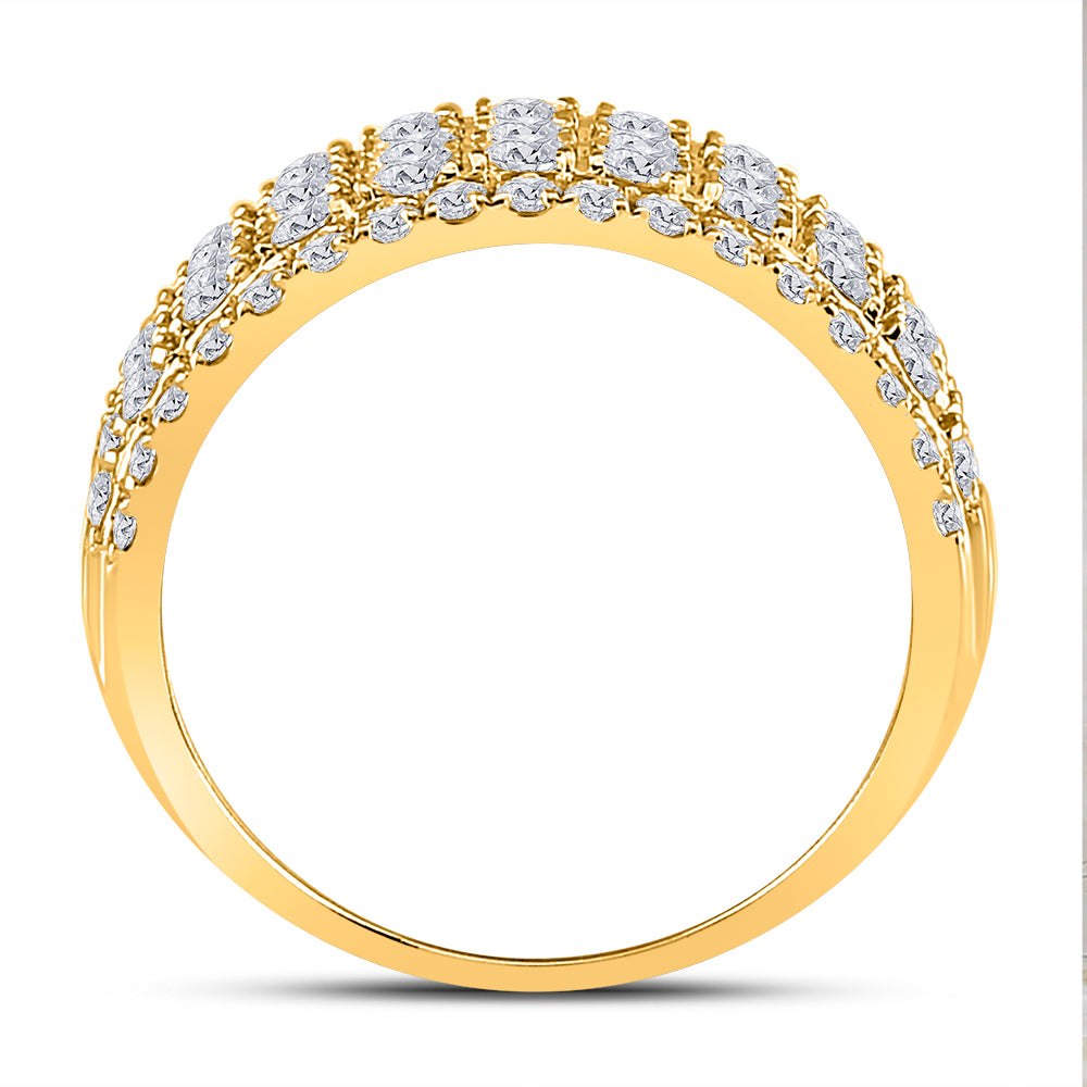 10K White Or Yellow Gold Womens Round Diamond Band Ring , Womens Size: 5-10
