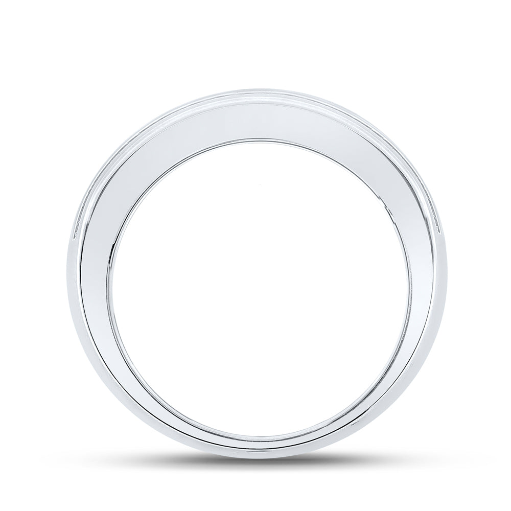 14kt White Gold 2 Ctw Diamond Ana M  Accu Set Mens Band