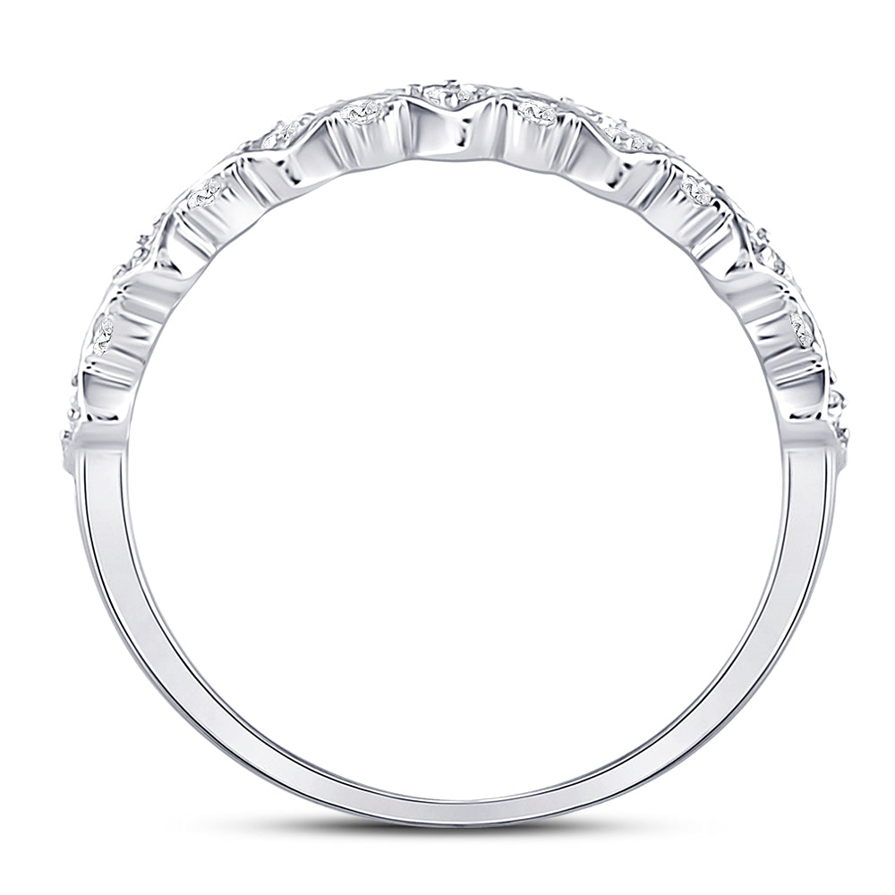 10K Yellow Or White Or Rose Gold Womens Round Diamond Stackable Band Ring , Womens Size: 5-10