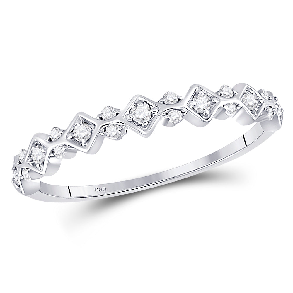 10K Yellow Or White Or Rose Gold Womens Round Diamond Stackable Band Ring , Womens Size: 5-10