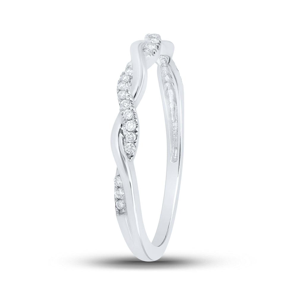 14kt White Gold 1/12 Ct Diamond Band