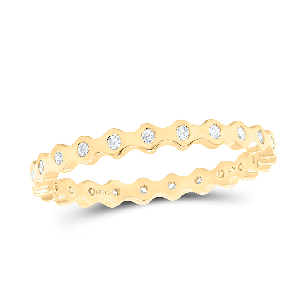 14kt Yellow Gold 1/4 Cttw Diamond Accuset Bridal Wedding Engagement Anniversary Womens Band S8, Women Size: 5-9