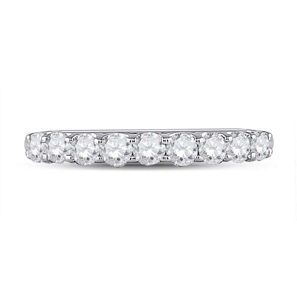14kt White Gold Womens Round Diamond Wedding Engagement Anniversary Band 1/2 Cttw, Women Size: 5-9