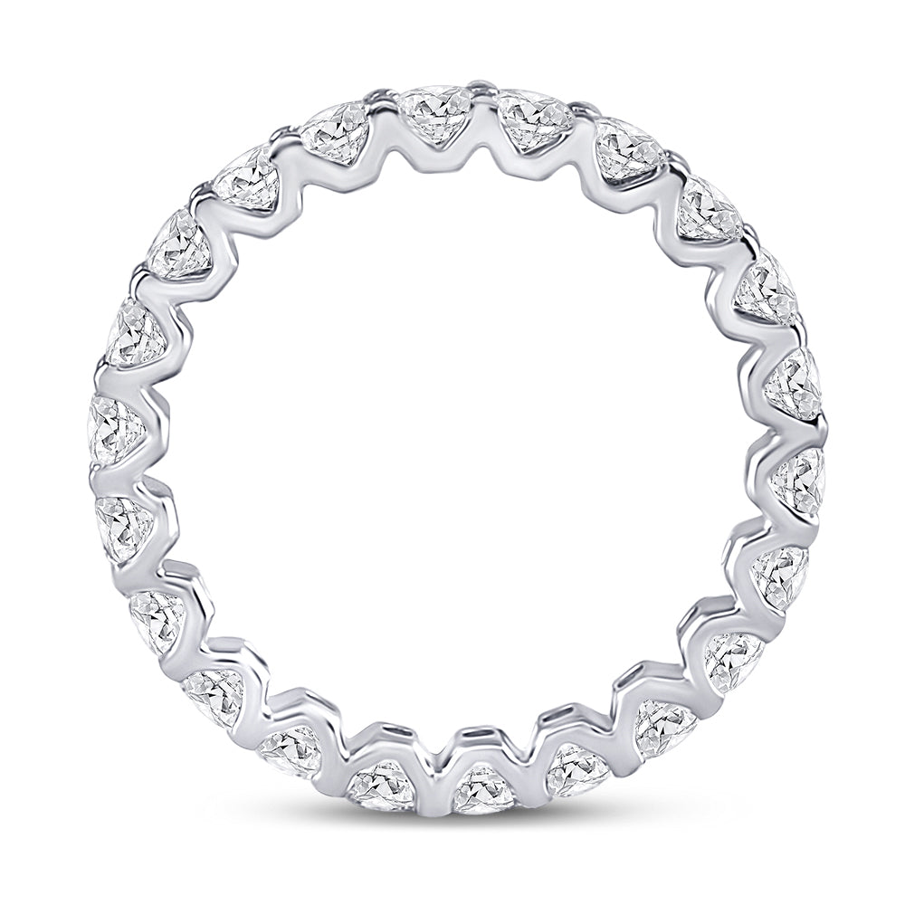 14K White Gold Womens Round Diamond Timeless Eternity Ring 2 Cttw, Womens Size: 5-10