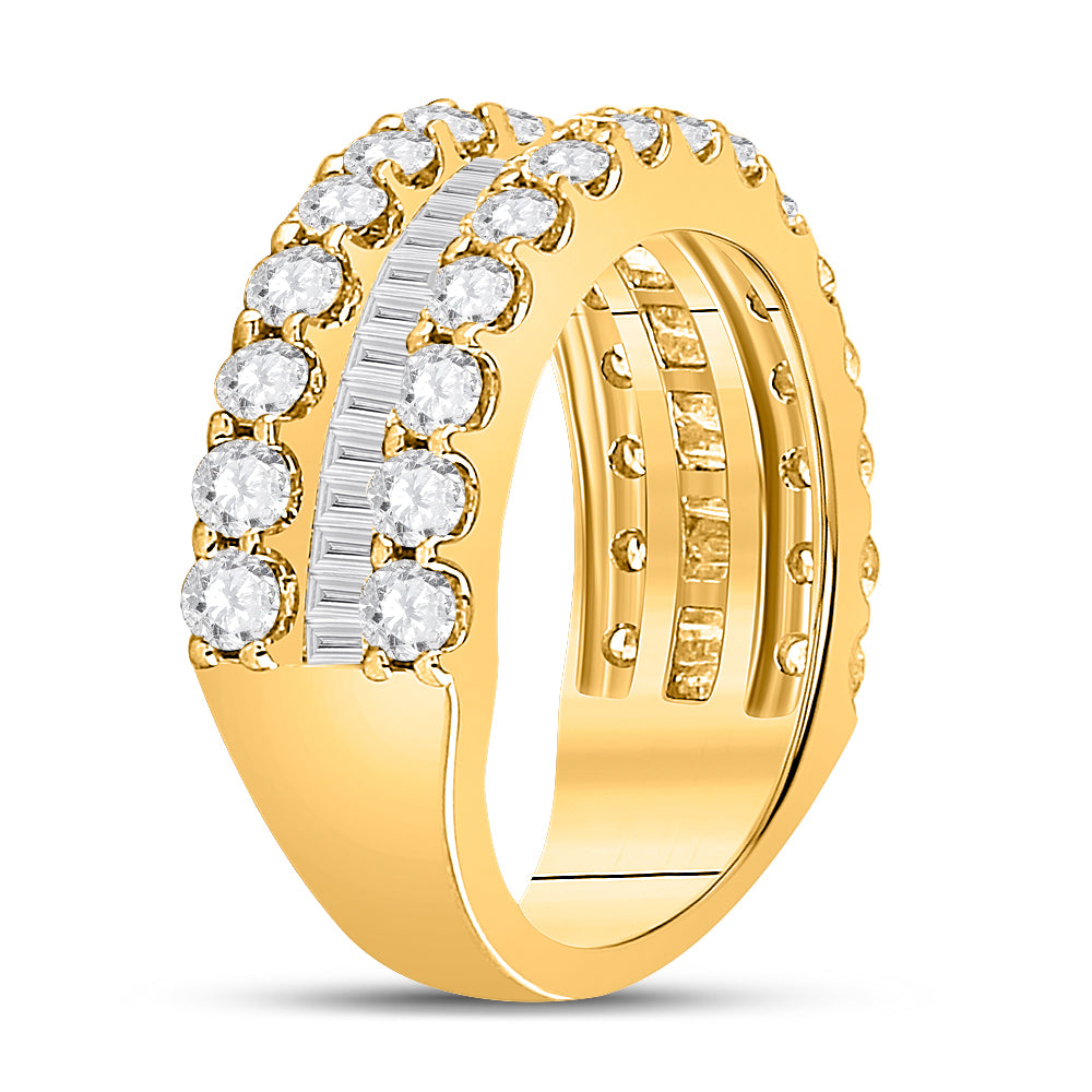 14K Yellow Gold Womens Baguette Diamond Anniversary Ring 2-5/8 Cttw, Womens Size: 5-10