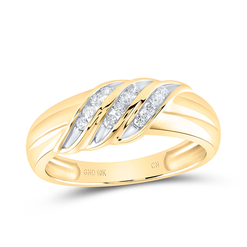 10K Yellow Gold His Hers Round Diamond Solitaire Matching Wedding Set 5/8 Cttw, Womens Size: 5-10, Mens Size: 7-13