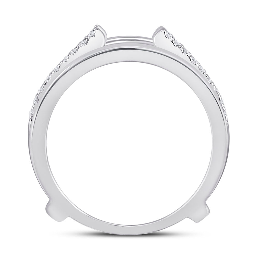 14K White Gold Womens Round Diamond Wedding Wrap Ring Guard Enhancer 1 Cttw, Womens Size: 5-10