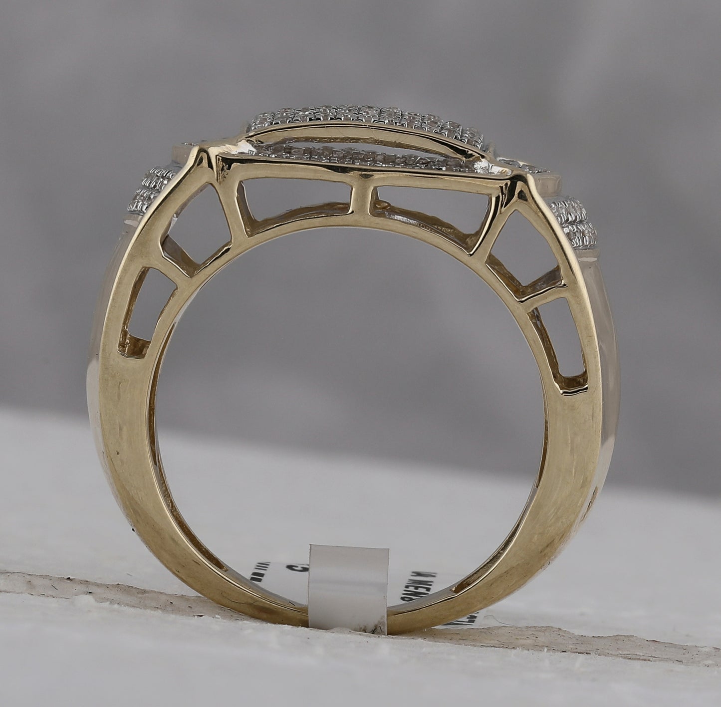 10K Yellow Gold Mens Round Diamond Fashion Cluster Ring 1/2 Cttw, Mens Size: 7-13