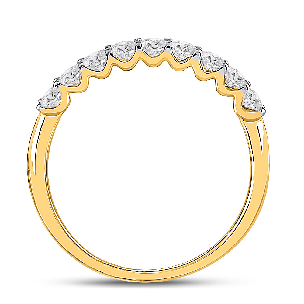 14kt Yellow Gold 1/2 Cttw Diamond Ana M Fashion High Womens Wedding Engagement Anniversary Band, Women Size: 5-9