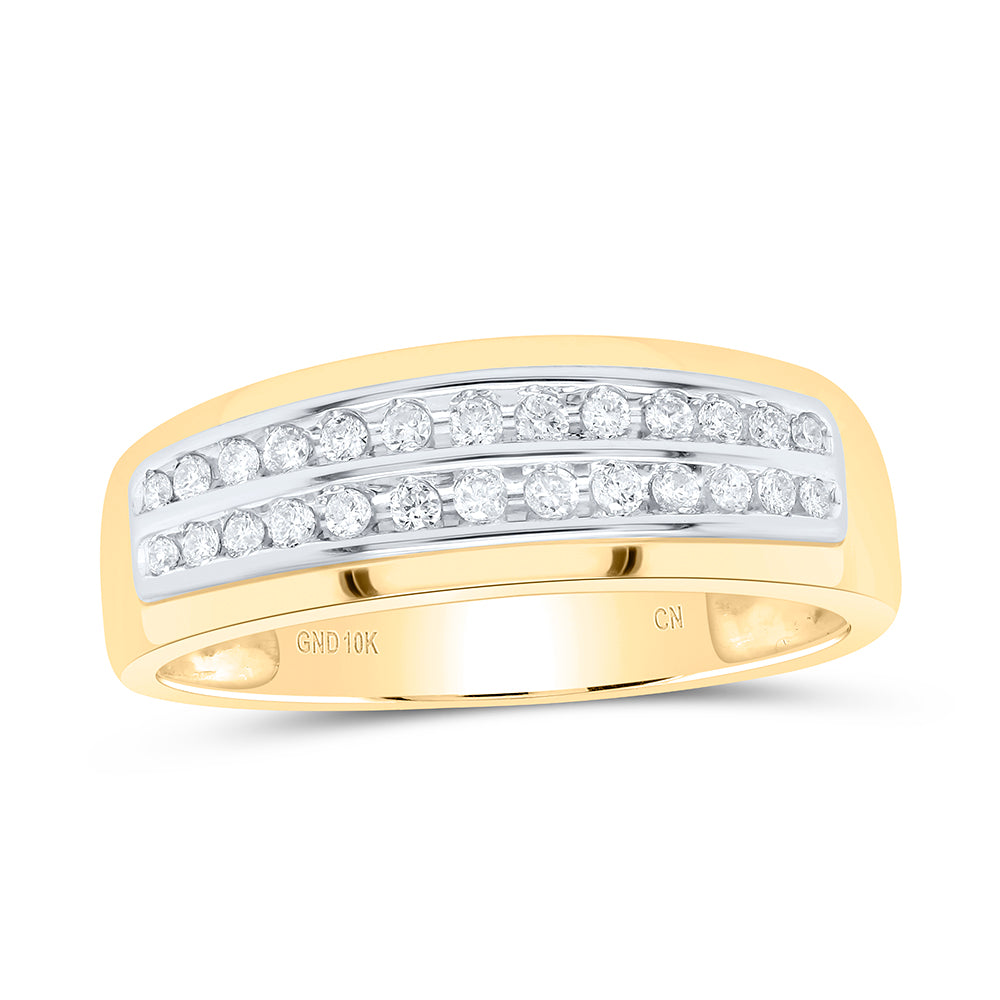 10K Yellow Gold His Hers Round Dia. Cluster Matching Wedding Set 3/4ctw, Women's Size: 5-10, Men's Size: 7-13