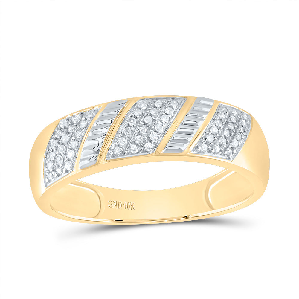 10K Yellow Gold His Hers Round Diamond Cluster Matching Wedding Set 1/2 Cttw, Womens Size: 5-10, Mens Size: 7-13